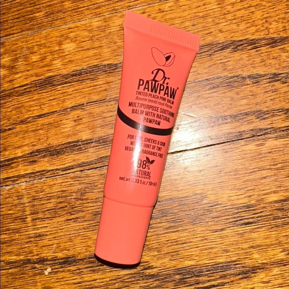 Dr.PawPaw Tinted Peach Pink Balm 98%Nat Ingredients Face Cheek Lips - New No Box